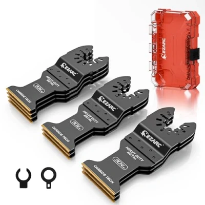 Image of EZARC 10pcs Oscillating Multitool Blades Carbide Saw for Hard Material, Hardened Metal, Nails, Bolts and Screws, 10 Pack