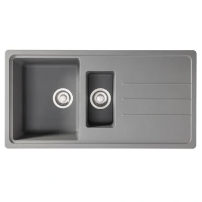 Image of Franke Junos JSD651 97UG 1.5 Bowl Tectonite Reversible Inset Grey Kitchen Sink