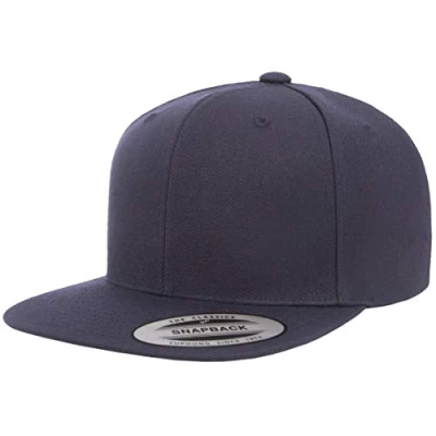 Image of Yupoong Premium Snapback Cap Hat, Dark Navy, One Size
