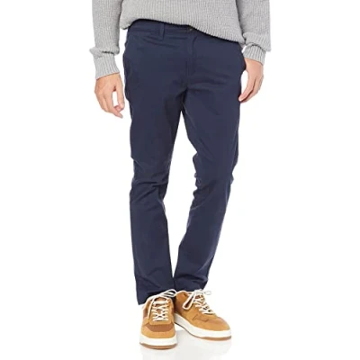 Image of Amazon Essentials Men&#039;s Skinny Fit Casual Stretch Chino Trouser, Dark Navy, 33W / 28L