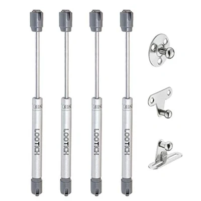 Image of LOOTICH 60N Automatic Lid Stay Support Kitchen Cabinet Cupboard Door Toy Box Hydraulic Spring Gas Strut Piston Soft Opening Hinges for Flap Fittings Pack of 4