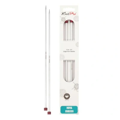Image of KnitPro 35 cm x 4 mm Nova Cubics Single Pointed Needles, Shiny Brass, Laiton Brillant
