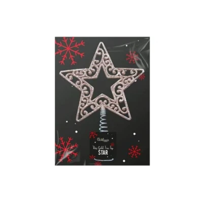 Image of Gem Imports Rose Gold Star 14cm Christmas Tree Topper