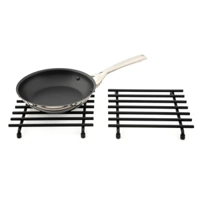 Image of simplywire Trivet Pack of 2 Heat Resistant Kitchen Worktop Protectors Square Black