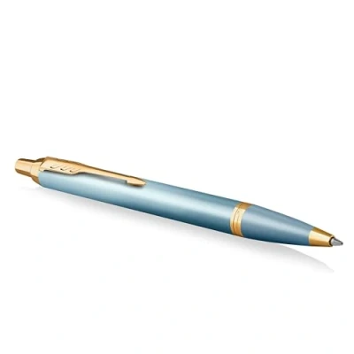 Image of Parker IM Writing Rituals, Ballpoint Pen, Turquoise Green Finish with Gradient, Gold Trims, Medium Point, Blue Ink, Gift Box