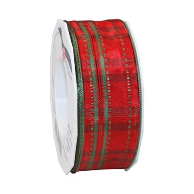 Image of Präsent Nottingham Wired Ribbon Red 40 mm Width, 20 m Length