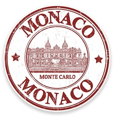 Image of 2 x 10cm Monaco Monte Carlo Vinyl Sticker Laptop Car Travel Luggage Tag #9224 (10cm Wide High)