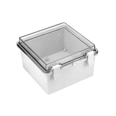 Image of QWORK® Outdoor Junction Box Electrical with Hinged Transparent Lid ABS/PC Alloy IP65 Waterproof 150mm x 90mm