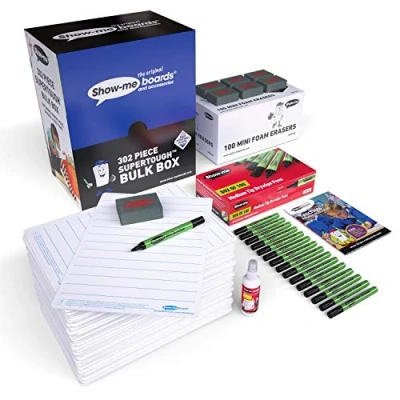 Image of Show Me A4 Supertough Lined Drywipe Board 302 Piece Bulk Box
