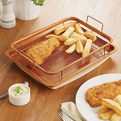 Image of Copper King Non Stick Crisping Tray Oven Baking Basket Crisper