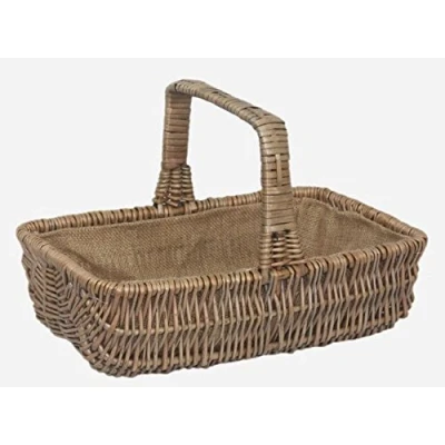 Image of Wicker Rectangular Garden Basket Trug Small
