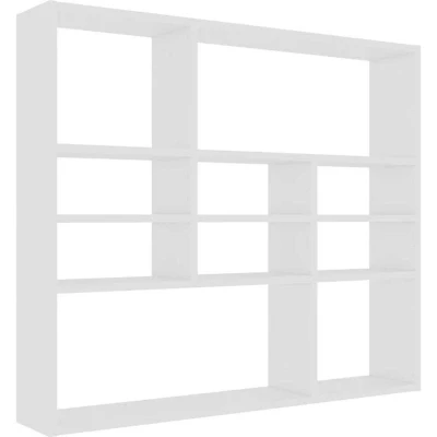 Image of vidaXL Wall Shelf White 90x16x78 cm Engineered Wood