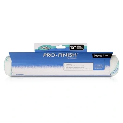 Image of Axus Decor Pro Finish Roller, Medium Pile (Blue Series) 15 Inch,Ultra Fine Finish, for Professional &amp; DIY Projects, Smooth Or Semi Walls and Ceilings, Double Arm Frame 15&quot;/380mm