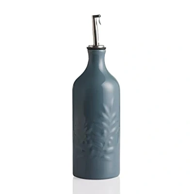 Image of Sweejar Home Ceramic Olive Oil Dispenser Bottle, 570ml Relief Opaque Cruet Protects To Reduce Oxidation, Suitable For Storage Of Oil, Vinegar, Soy Sauce, Coffee Syrup, Liquids (Black)