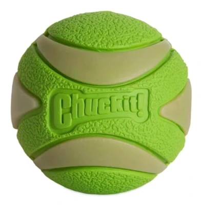 Image of Chuckit! Max Glow Ultra Squeaker Ball Dog Toy, Durable High Bounce Floating Rubber Squeaky Ball, Rechargeable In The Dark Launcher Compatible Toy For Dogs, 1 Pack, Medium