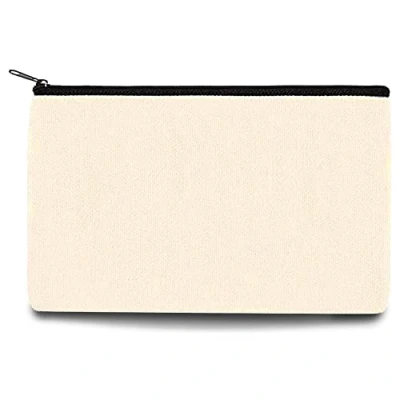 Image of 26 Letter Printed Zip Canvas Pouch Makeup Bag Make Up Bag, Cosmetic Travel Bag,Toiletry Bag,Organizer Bags,Toiletry Bags, Bride Bridesmaid Bag,Pencil Bag,Wash Bag,Coin Purse (Nature)