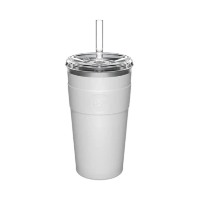 Image of KeepCup Thermal Cold Cup Insulated Stainless Steel Reusable Coffee with Lid and Straw 12oz/340ml 16oz/454ml White