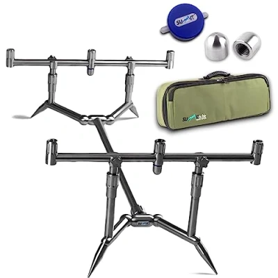Image of Summit Colosseum Pod Low Profile 3 Rod Buzz Bars Stainless Steel Carp Fishing