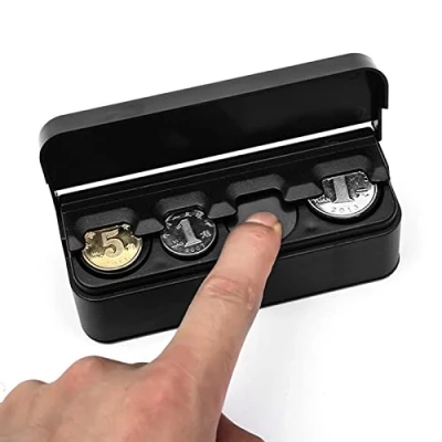Image of Car Coin Holder Organizer Storage Case For Collectors Black Changes Box Money Container Car, Truck, RV Interior Accessories