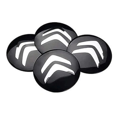 Image of SANSHAOS Car Center Hub Caps Sticker Wheel Centre Badge Logo Cap Trims for Citroen C1 C2 C3 C4 C6 C8 56mm, Set of 4,Black White