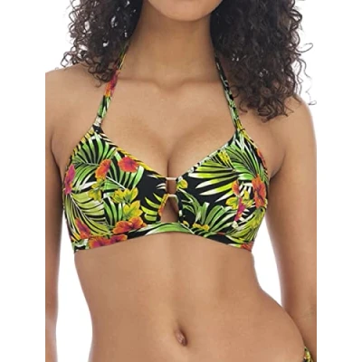 Image of Freya Womens Maui Daze Non Wired Triangle Bikini Top Green Nylon Size 36E
