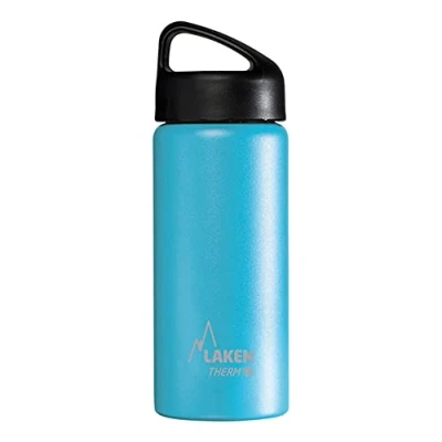 Image of Laken Unisex Adults Classic Thermo 0.5 Litre, Bpa Free, Reusable, Recyclable (Wide Opening) Sheet Bottle L, Adults, Thermal TA5AC, cyan,