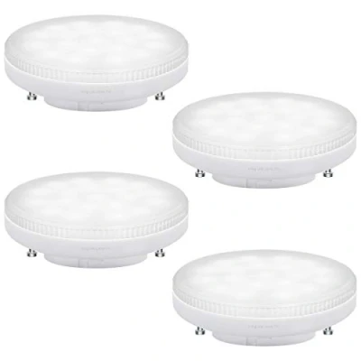 Image of Long Life Lamp Company 4 Pack 7w LED GX53 Light Bulb Cool White Replacement for Round CFL Under Shelf Lighting, Display Cabinets, Kitchen Units
