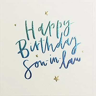 Image of Paperlink Cloud Nine Son in Law Contemporary Birthday Card from Foil &amp; Embossed Finish for Him