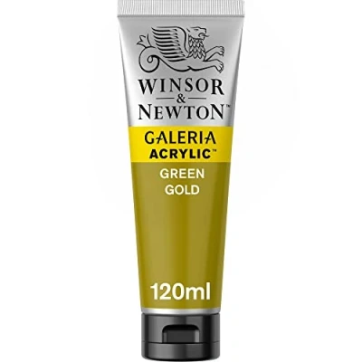 Image of Winsor &amp; Newton 120ml Galeria Acrylic Paint Green Gold
