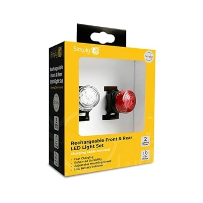 Image of 7x Simply Super Bright Rechargeable Front and Rear Bike Lights CC025