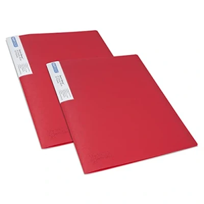 Image of Rapesco 1674 Germ Savvy Antibacterial, Presentation Folder 20 Pockets A4, Red, Pack of 2