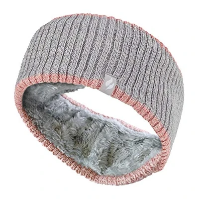 Image of Heat Holders Ladies Thick Cable Knitted Fleece Lined Thermal Winter Empty Skull Ear Warmer Headband (One Size, Ribbed Cloud Grey)
