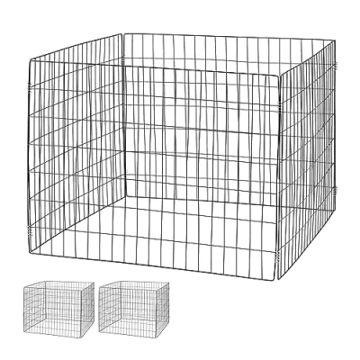 Image of Relaxdays Metal Bin, Set of 3, Garden Waste Composter, HWD: 70 x 90 cm, 560 litres, Wire, Steel, Black