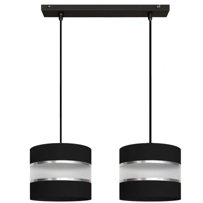 Image of Helen Straight Bar Pendant Ceiling Light Black, Silver 45cm