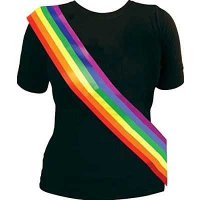Image of Multicolor Sash (Pack of 1) Vibrant Rainbow Design, Perfect Accessory for Festivals, Celebrations, Parties, Events, Pride, &amp; More