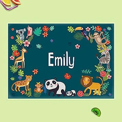 Image of Dotty about Paper Personalised Kids Placemat Cute Safari Animals