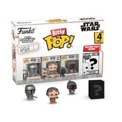 Image of Funko Bitty POP!: Mandalorian The Mandalorian™, Pop! Kuiil™, Offworld Jawa™, and a mystery figure 0.9 Inch (2.2 Cm) Collectable Gift Idea Cake Topper