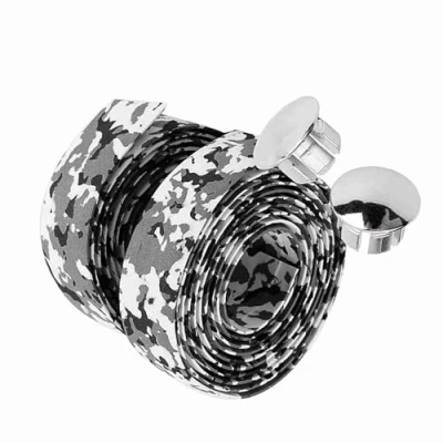 Image of Alomejor Bicycle Handlebar Tape Handle Bar Wraps with 2 Plugs 2PCS Cycling for Mountain Bike Road Bike(Black+White)
