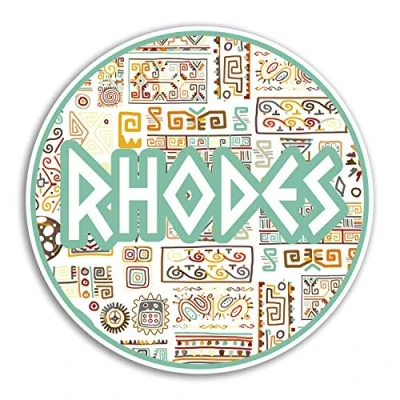 Image of 2 x 10cm Rhodes Greece Vinyl Stickers Greek Sticker Laptop Luggage #18772 (10cm Wide)