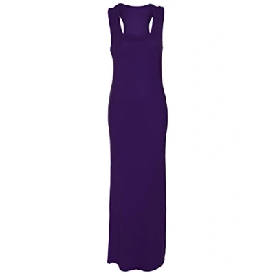 Image of New Women Ladies Jersey Long Summer Vest Racer Muscle Back Maxi Dresses Plus Size 8 26 Purple