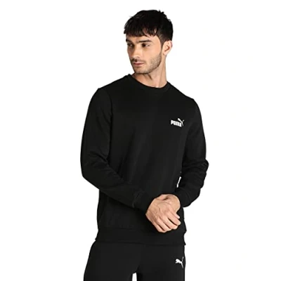Image of Puma Unisex Mens ESS Small Logo Crew, Black, L