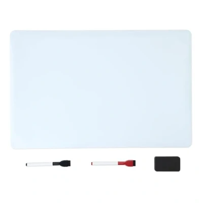 Image of Amazon Basics Magnetic Dry Erase Board, Fridge WhiteBoard, Sheet 33 x 50 cm, 2 Markers and Eraser, White