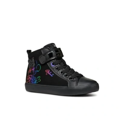 Image of Geox J GISLI Girl E Sneaker, 10 UK Child Black
