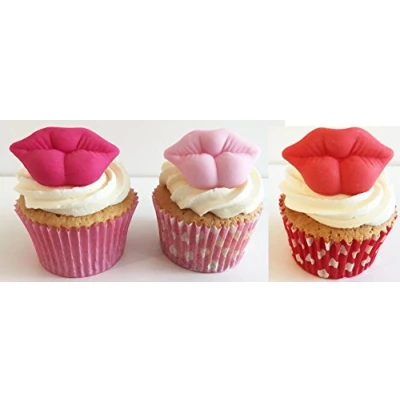 Image of 6 Large Mixed Sugar Lips Gorgeous, edible &amp; handmade with love in the UK!