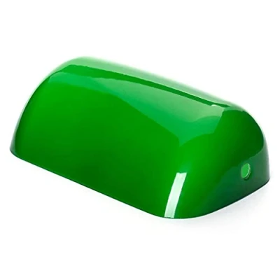 Image of LANMOU Glass Shade for Banker Lamp, Multicolor Lampshade Replacement Cover Bankers Table Lamp/Desk 22.5 x 13.5 7.5 cm,Green