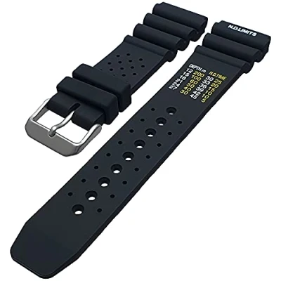 Image of Talk Time ND Limits Silicone Watch Strap Divers Band Black 20mm