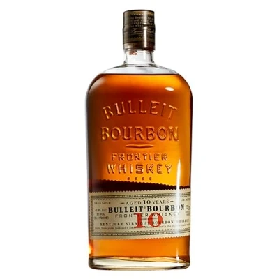 Image of Bulleit Bourbon 10 Year Old Whiskey 45.6% vol 70cl Smooth Sipping American Rich Oaky Aromas Taste of Vanilla &amp; Dried Fruit Long Smoky Finish
