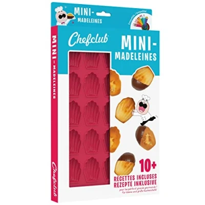 Image of Chefclub Kids 4.5 cm Mini Madeleine Mould for Kitchen and Home 25 Silicone Moulds Ebook with 10 Exclusive Recipes Included