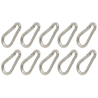 Image of fiXte BZP Steel Snap Hooks Spring Latch Carabina Carabiner Carbine Heavy Duty (9/32&quot;) M7 (Pack of 10)