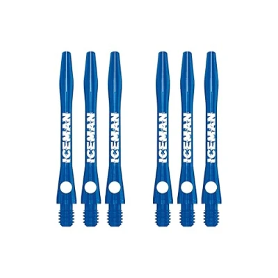 Image of RED DRAGON Gerwyn Price Iceman Logo Blue Aluminium Short Stems 3 sets per pack (9 in total)